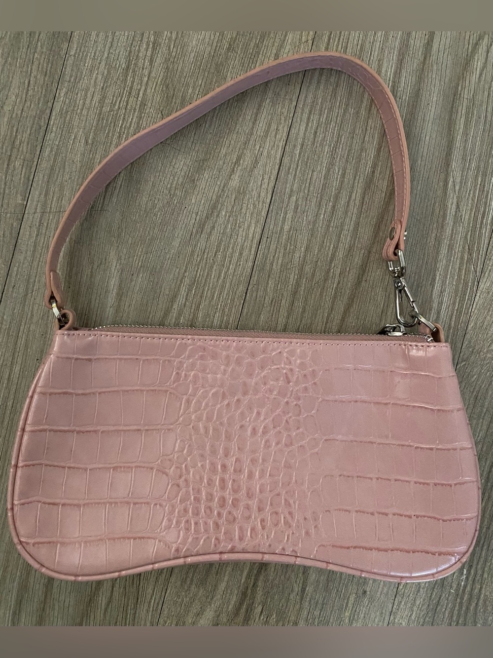 JW PEI Croc-Embossed Shoulder Bag in Pink